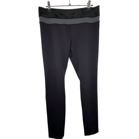 Lululemon Athletica Black Athletic Tapered Leggings With Camo Waistband